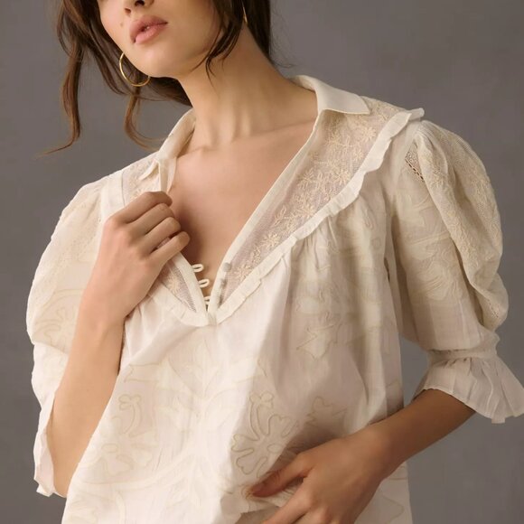 EUC By Anthropologie Heirloom Swing Blouse - Picture 4 of 5